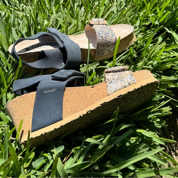 MEPHISTO Alissa Wedge sandals navy color 40 US 9 - 9.5 - Picture 14 of 15
